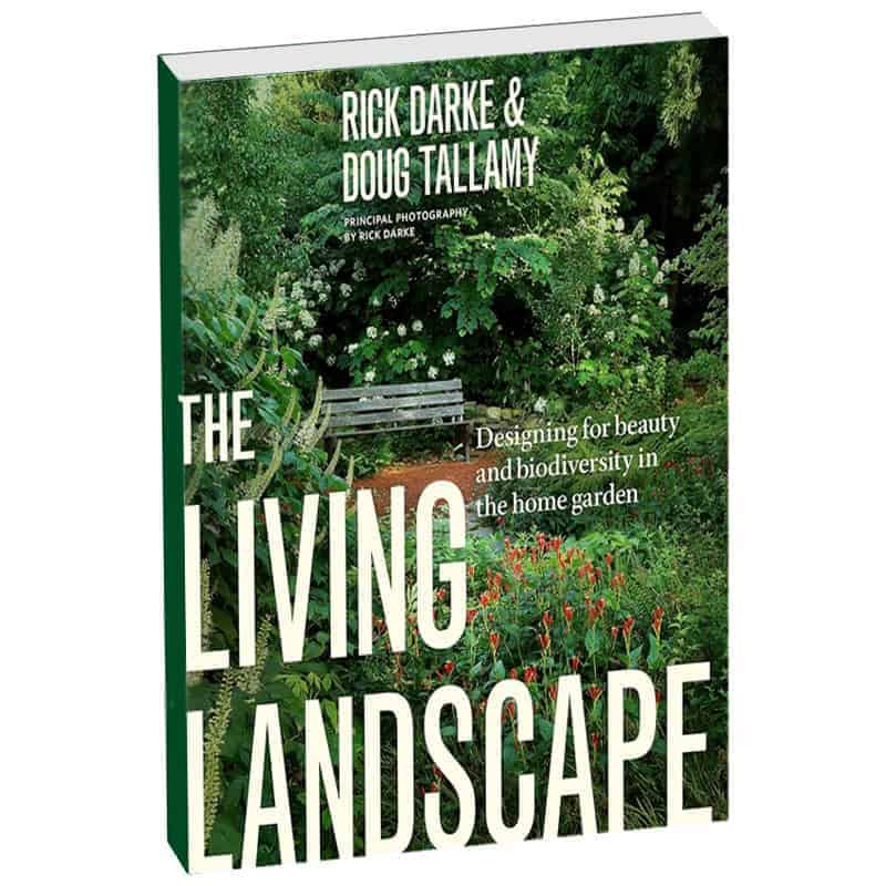 Rich Darke and Doug Tallamy book cover featuring lush home garden with vibrant greenery and flowers, emphasizing biodiversity and landscaping for ecological beauty.